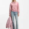 Sweatshirt aus Baumwollfrottee mit Logo-Aufnäher