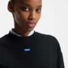Sweatshirt aus Baumwollfrottee mit Logo-Aufnäher
