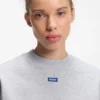 Sweatshirt aus Baumwollfrottee mit Logo-Aufnäher