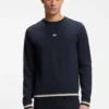Sweatshirt aus Baumwollfrottee mit Logo und charakteristischen Streifen