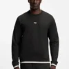 Sweatshirt aus Baumwollfrottee mit Logo und charakteristischen Streifen Sweatshirt aus Baumwollfrottee mit Logo und charakteristischen Streifen