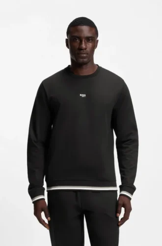 Sweatshirt aus Baumwollfrottee mit Logo und charakteristischen Streifen