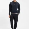 Sweatshirt aus Baumwollfrottee mit Logo und charakteristischen Streifen