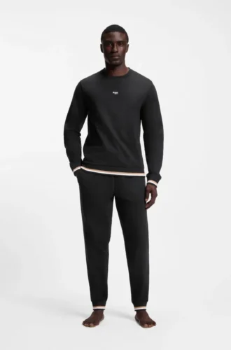 Sweatshirt aus Baumwollfrottee mit Logo und charakteristischen Streifen