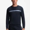 Sweatshirt aus Baumwollfrottee mit Logo und Streifen