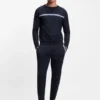 Sweatshirt aus Baumwollfrottee mit Logo und Streifen