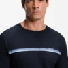 Sweatshirt aus Baumwollfrottee mit Logo und Streifen