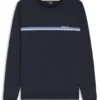 Sweatshirt aus Baumwollfrottee mit Logo und Streifen