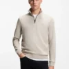 Sweatshirt aus Baumwollfrottee mit Reißverschlusskragen