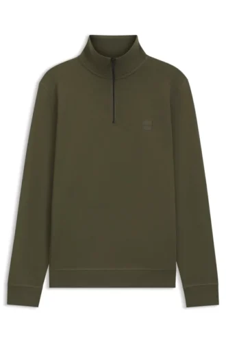 Sweatshirt aus Baumwollfrottee mit Reißverschlusskragen