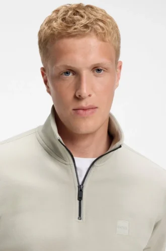 Sweatshirt aus Baumwollfrottee mit Reißverschlusskragen