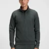 Sweatshirt aus Baumwollmischung mit Reißverschluss am Kragen und Waffelstruktur Sweatshirt aus Baumwollmischung mit Reißverschluss am Kragen und Waffelstruktur