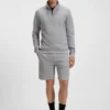 Sweatshirt aus Baumwollmischung mit Reißverschluss am Kragen und Waffelstruktur