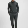 Sweatshirt aus Baumwollmischung mit Reißverschluss am Kragen und Waffelstruktur Sweatshirt aus Baumwollmischung mit Reißverschluss am Kragen und Waffelstruktur