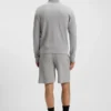 Sweatshirt aus Baumwollmischung mit Reißverschluss am Kragen und Waffelstruktur