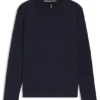 Sweatshirt aus Baumwollmischung mit Reißverschluss am Kragen und Waffelstruktur