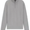 Sweatshirt aus Baumwollmischung mit Reißverschluss am Kragen und Waffelstruktur