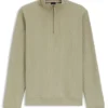Sweatshirt aus Baumwollmischung mit Reißverschluss am Kragen und Waffelstruktur Sweatshirt aus Baumwollmischung mit Reißverschluss am Kragen und Waffelstruktur