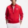 Sweatshirt aus Baumwollmischung mit Reißverschluss und Aufnäher in den Farben der Landesflagge