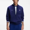Sweatshirt aus Baumwollmischung mit Reißverschluss und Aufnäher in den Farben der Landesflagge