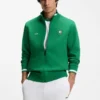 Sweatshirt aus Baumwollmischung mit Reißverschluss und Aufnäher in den Farben der Landesflagge
