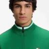 Sweatshirt aus Baumwollmischung mit Reißverschluss und Aufnäher in den Farben der Landesflagge