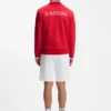 Sweatshirt aus Baumwollmischung mit Reißverschluss und Aufnäher in den Farben der Landesflagge