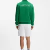 Sweatshirt aus Baumwollmischung mit Reißverschluss und Aufnäher in den Farben der Landesflagge