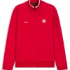 Sweatshirt aus Baumwollmischung mit Reißverschluss und Aufnäher in den Farben der Landesflagge