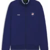 Sweatshirt aus Baumwollmischung mit Reißverschluss und Aufnäher in den Farben der Landesflagge