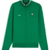 Sweatshirt aus Baumwollmischung mit Reißverschluss und Aufnäher in den Farben der Landesflagge
