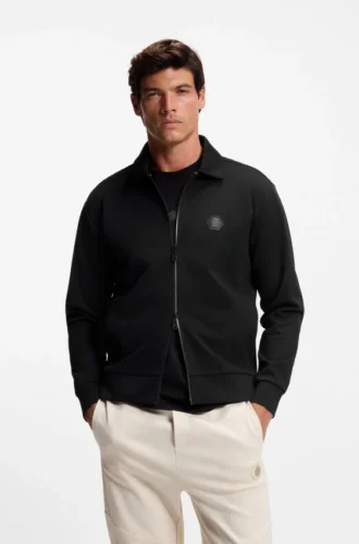 Sweatshirt aus Baumwollmischung mit Reißverschluss und Double-B-Monogramm