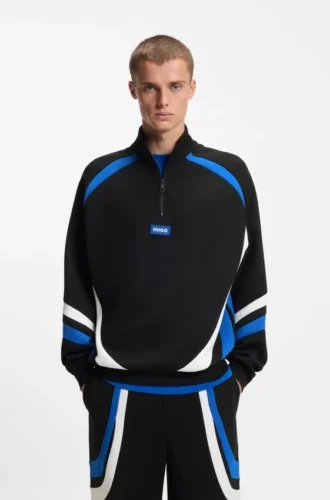 Sweatshirt aus Stretch-Baumwolle mit farbigen Einsätzen