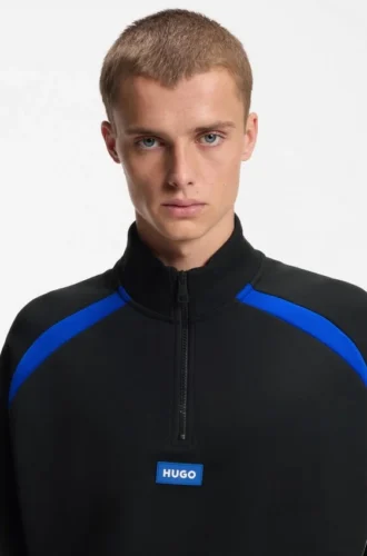 Sweatshirt aus Stretch-Baumwolle mit farbigen Einsätzen