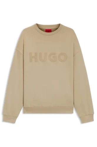 Sweatshirt in Oversize-Passform aus Baumwollfrottee mit farblich abgestimmtem Logo