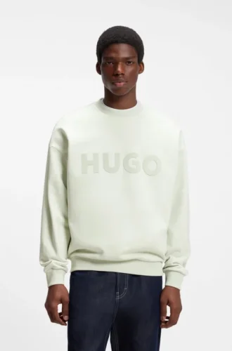 Sweatshirt in Oversize-Passform aus Baumwollfrottee mit farblich abgestimmtem Logo