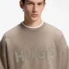 Sweatshirt in Oversize-Passform aus Baumwollfrottee mit farblich abgestimmtem Logo