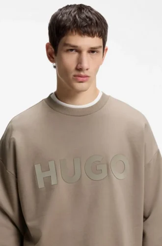 Sweatshirt in Oversize-Passform aus Baumwollfrottee mit farblich abgestimmtem Logo
