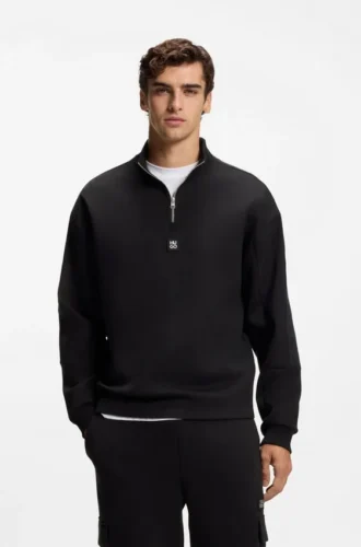 Sweatshirt mit geometrischem Streifenmuster aus Baumwollmischung