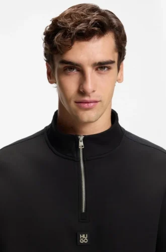 Sweatshirt mit geometrischem Streifenmuster aus Baumwollmischung