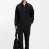 Sweatshirt mit geometrischem Streifenmuster aus Baumwollmischung