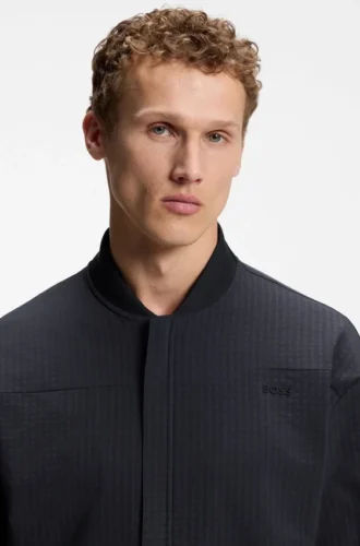 Sweatshirt mit gerahmtem Reißverschluss und Waffelstruktur