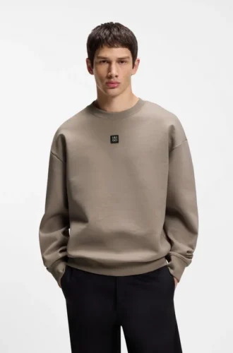 Sweatshirt mit gestapeltem Logo aus Baumwollmischung