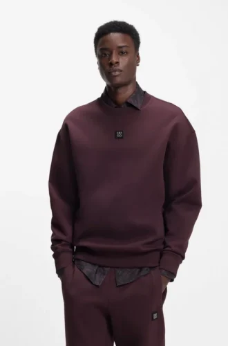 Sweatshirt mit gestapeltem Logo aus Baumwollmischung