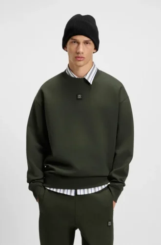 Sweatshirt mit gestapeltem Logo aus Baumwollmischung
