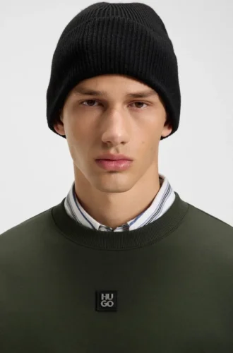 Sweatshirt mit gestapeltem Logo aus Baumwollmischung