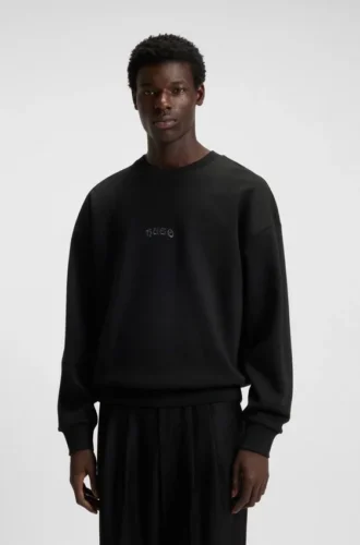 Sweatshirt mit gesticktem Logo aus einer Baumwollmischung