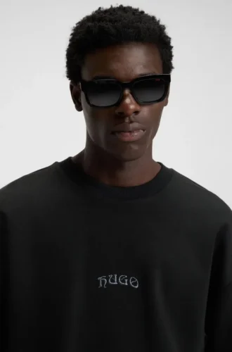 Sweatshirt mit gesticktem Logo aus einer Baumwollmischung