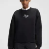 Sweatshirt mit Glitzer-Logo aus Baumwollfrottee