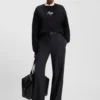 Sweatshirt mit Glitzer-Logo aus Baumwollfrottee